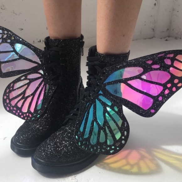 Wing Boots Dolls Kill Metamorphic Glitter Boots ISO ISO ISO-Dolls